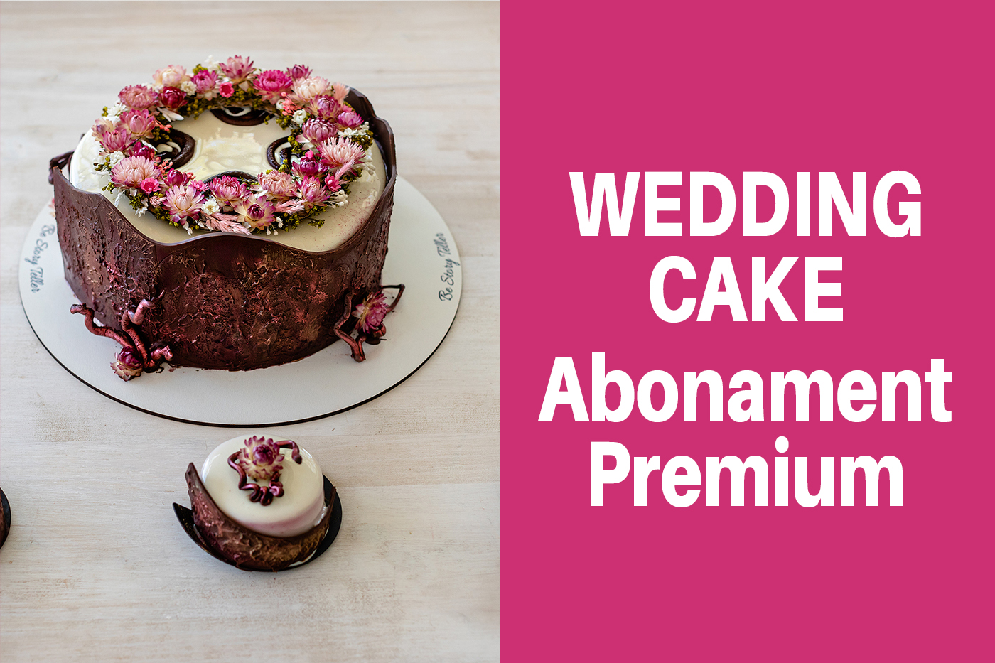 Tort cu brâu din ciocolată și coroniță de flori – WEDDING CAKE – 