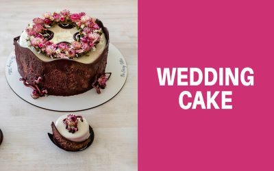 – WEDDING CAKE – Tort cu brâu din ciocolată și coroniță de flori